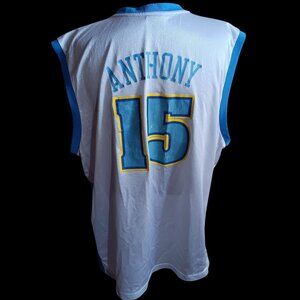 Carmelo Anthony Denver Nuggets #15 Jersey XXL Adidas Authentic NBA White Vtg